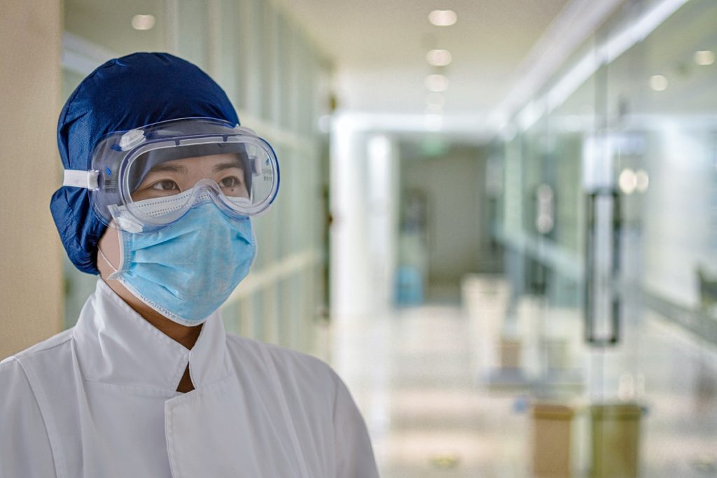 person wearing PPE